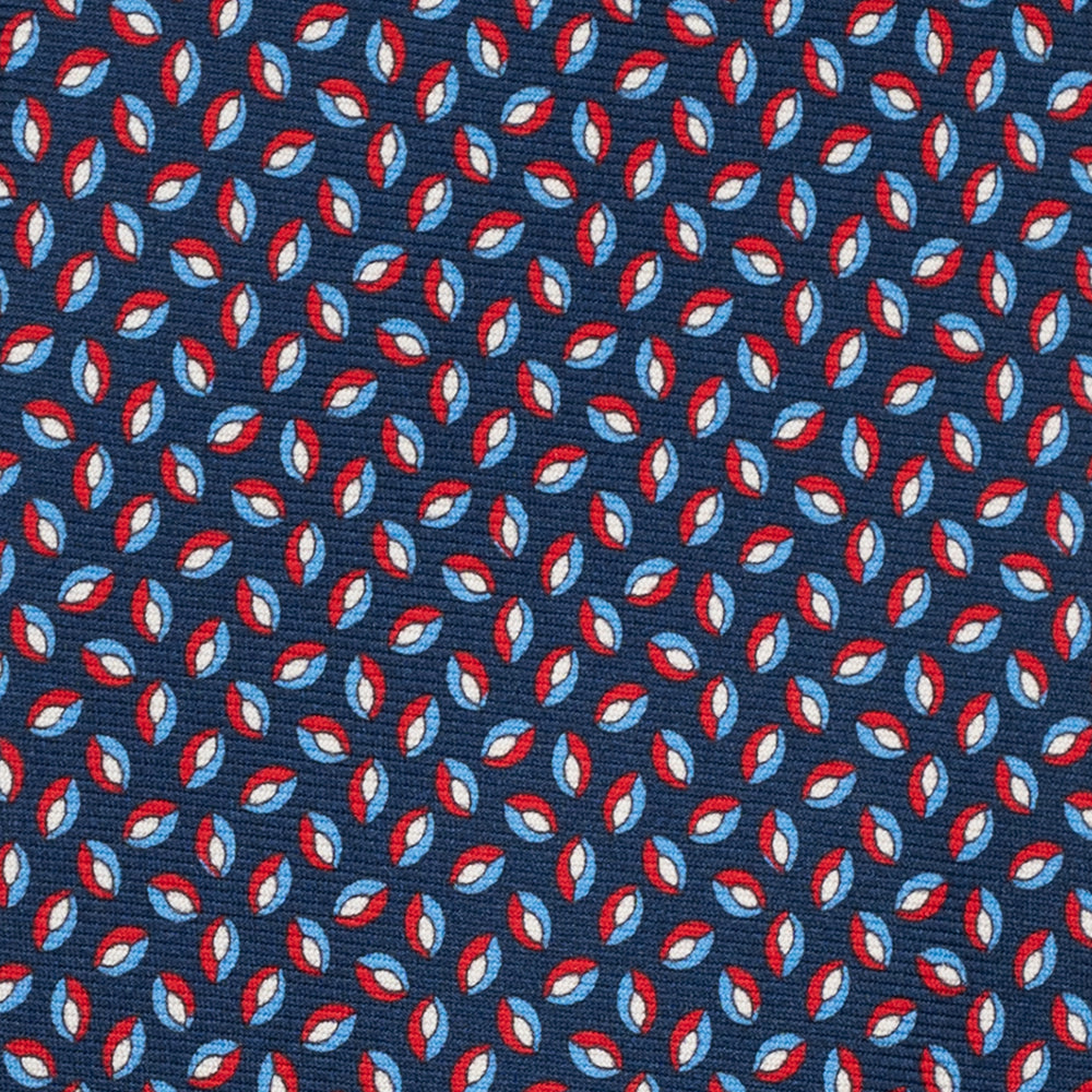 Cravatta 3 pieghe in Seta, Micro Fantasia, Blu Rosso - JA056126-2