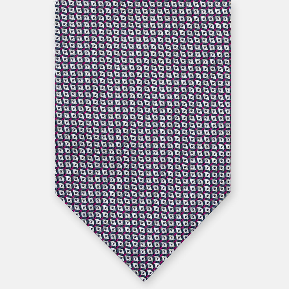 Cravatta 3 pieghe Jacquard, Micro Fantasia, Magenta JA22062026-2