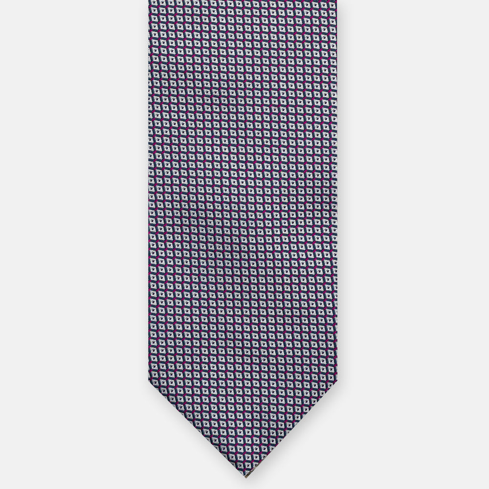Cravatta 3 pieghe Jacquard, Micro Fantasia, Magenta JA22062026-2