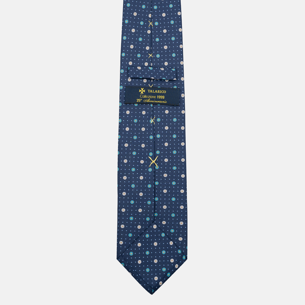 Cravatta Collezione 1999 in Seta Twill Fantasia Floreale, Blu Celeste JD022