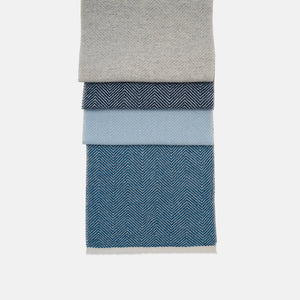 Sciarpa in 100% Cashmere | Motivo Spigato Navy - 8589