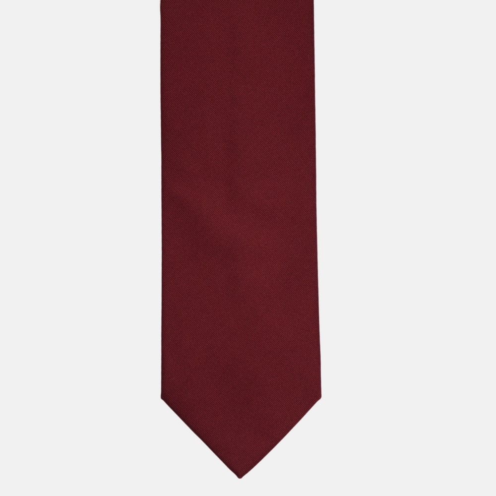Cravatta in Seta Reps Tinta Unita Bordeaux- TAL285
