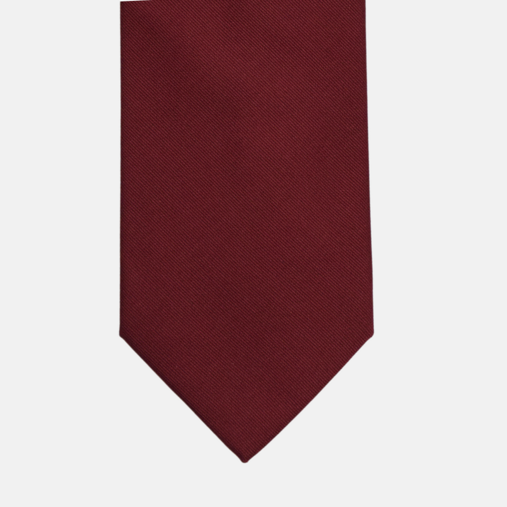 Cravatta in Seta Reps Tinta Unita Bordeaux- TAL285
