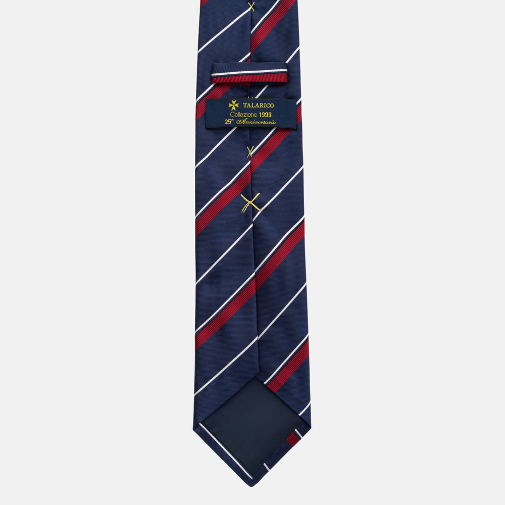 Cravatta Collezione 1999 in Seta Pesante Regimental Blu Rosso JD011