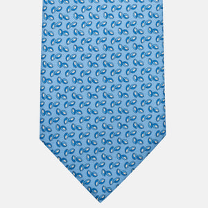 3-Fold Silk Tie, Micro Pattern, Light Blue - JA056336-6