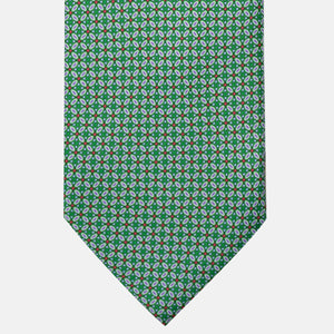 Cravatta 3 Pieghe in Raso Satin Fantasia Floreale, Verde - JA241001-3