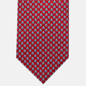 3-Fold Silk Tie, Floral Pattern, Bordeaux - JC056330-3