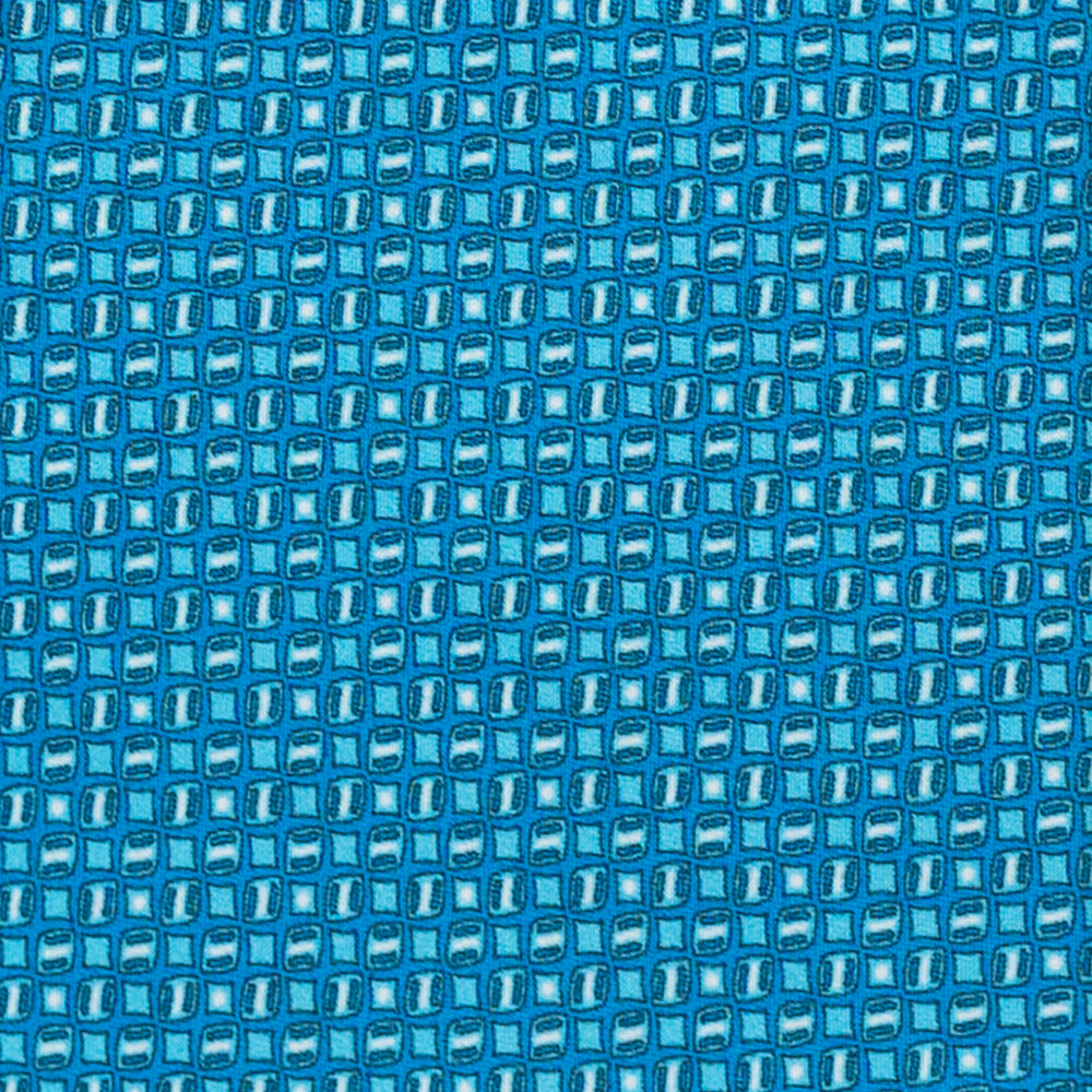 Cravatta 3 Pieghe in Raso Satin Micro Fantasia, Azzurro - JA241003-3