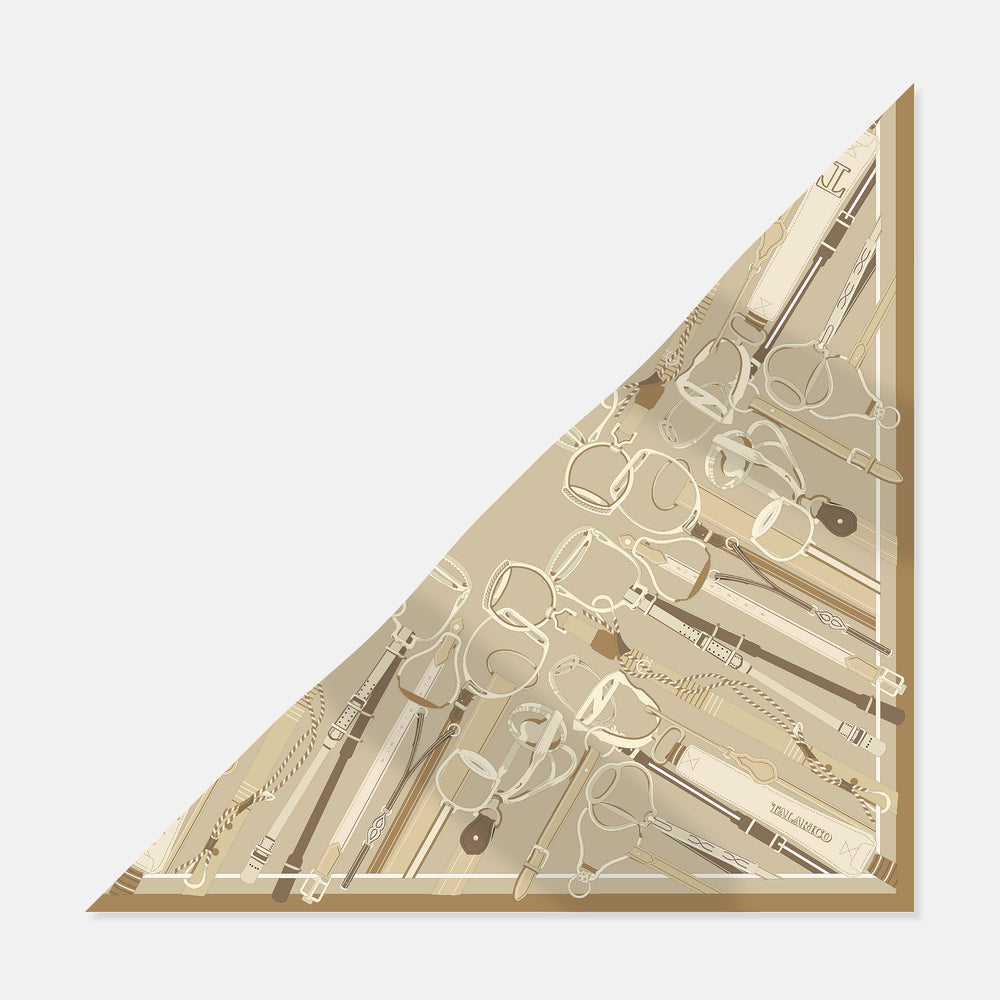 Autumn Bridles Twill Silk Triangle Scarf