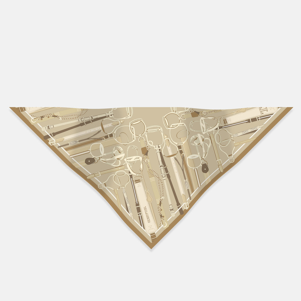 Autumn Bridles Twill Silk Triangle Scarf