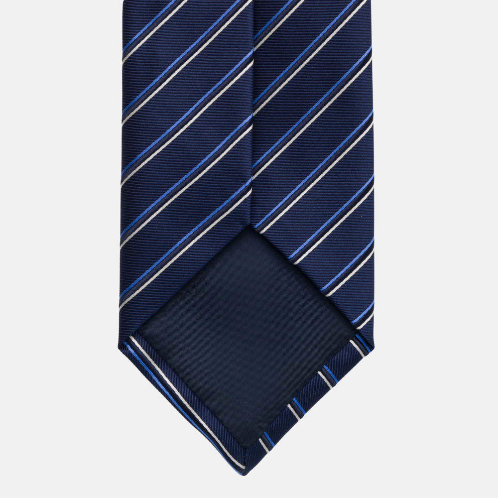 Cravatta Collezione 1999 in Seta Pesante con Righe Sottili, Blu Azzurro JD014