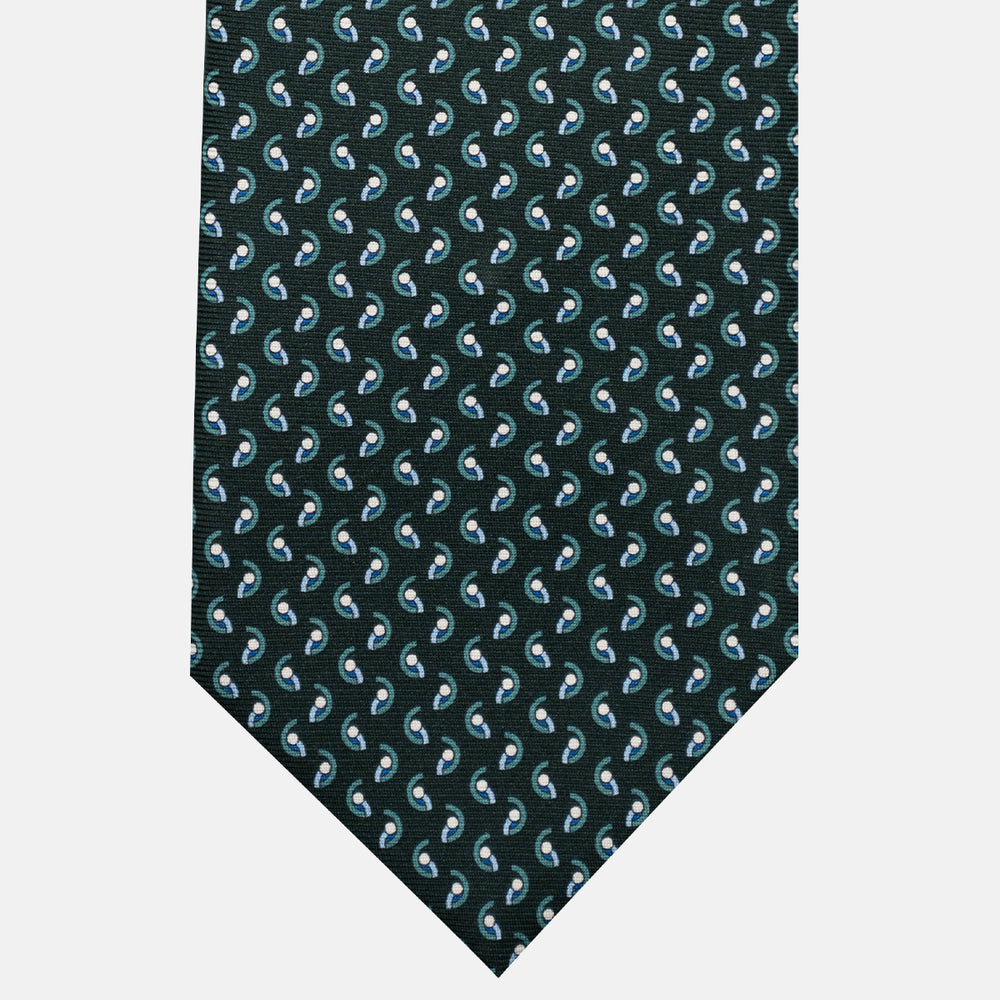 3-Fold Silk Tie, Micro Pattern, Green - JC056131-4