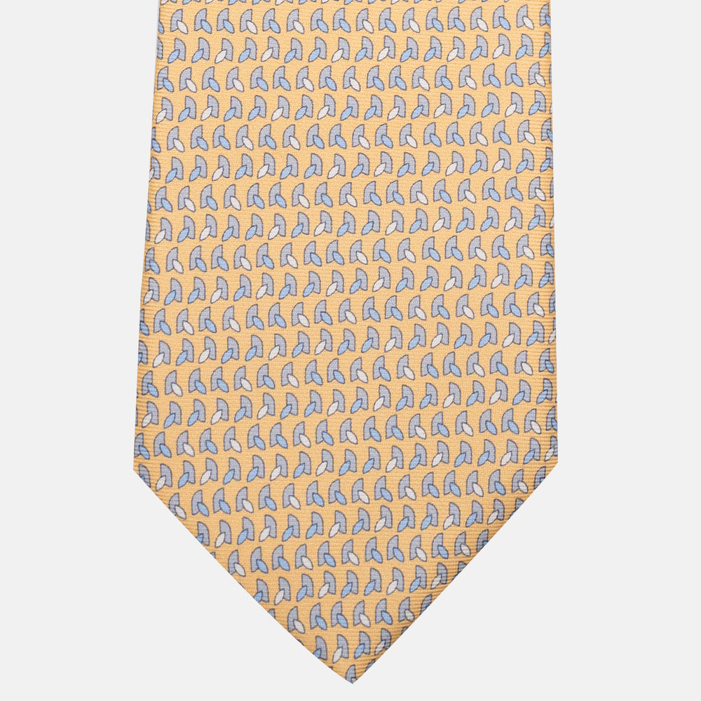 3-Fold Silk Tie, Micro Pattern, Yellow - JC057245-4