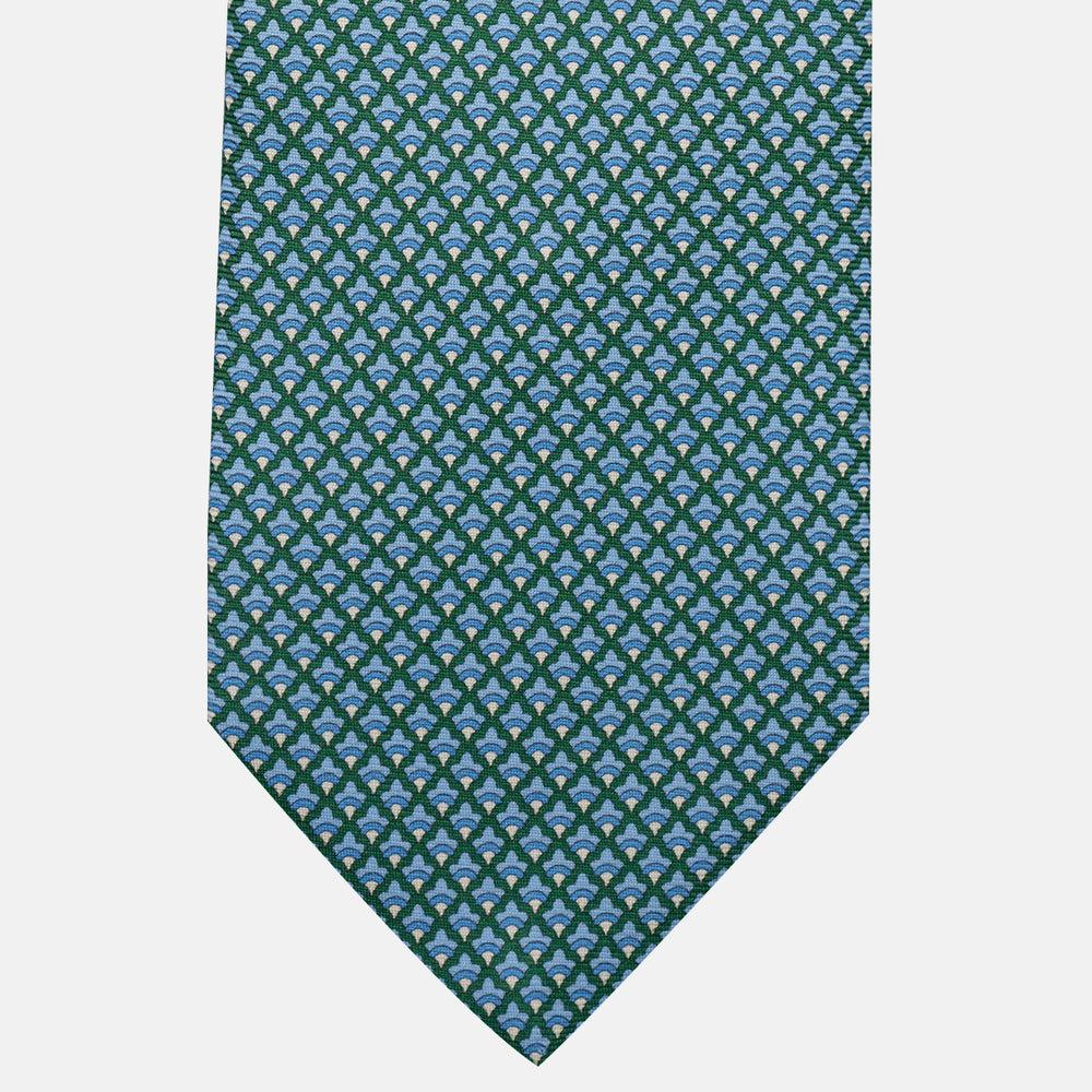 3-Fold Silk Tie, Micro Pattern, Green - JC056329-4