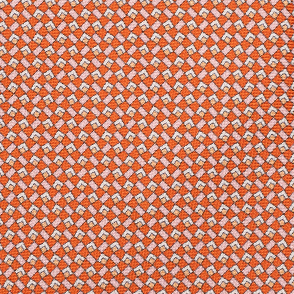 3-Fold Silk Tie, Micro Pattern, Orange - JC056124-4