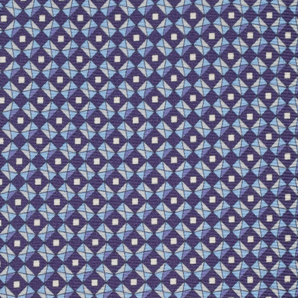 3-Fold Silk Tie, Geometric Pattern, Purple - JA055920-6