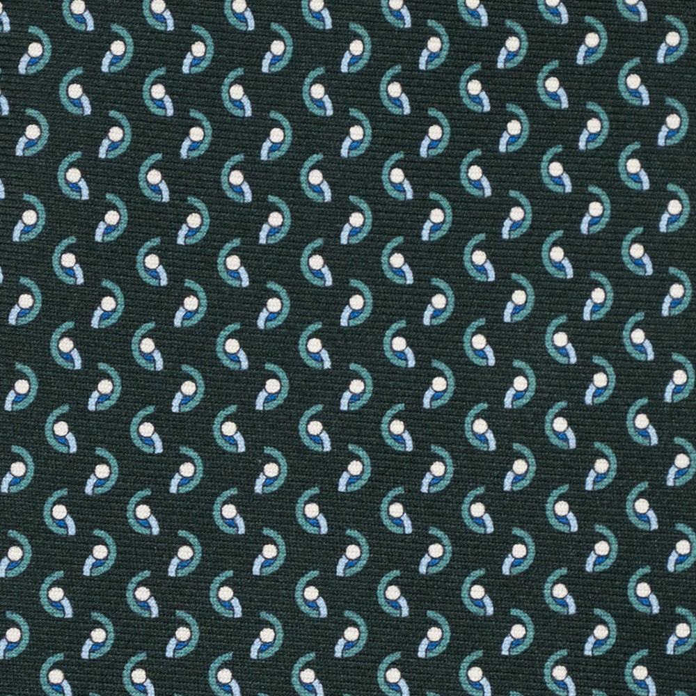 3-Fold Silk Tie, Micro Pattern, Green - JC056131-4