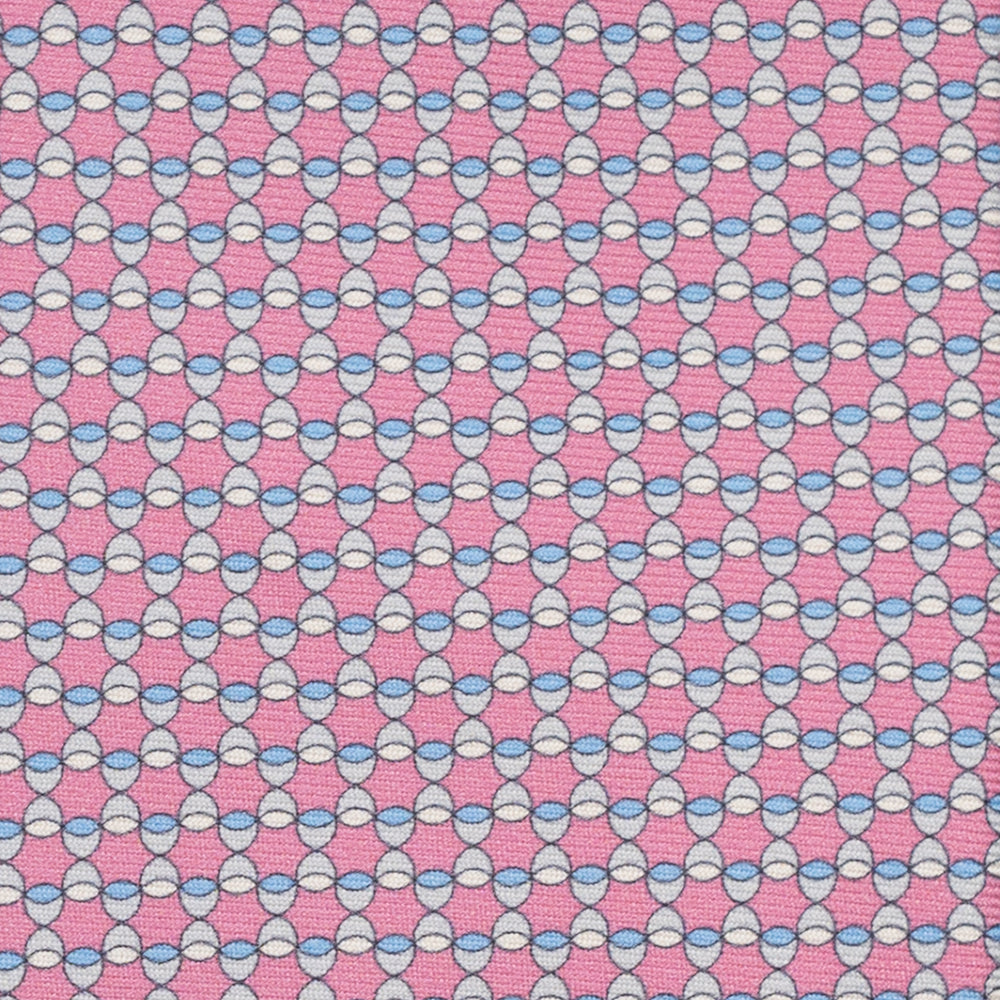 3-Fold Silk Tie, Geometric Pattern, Pink - JC057249-4