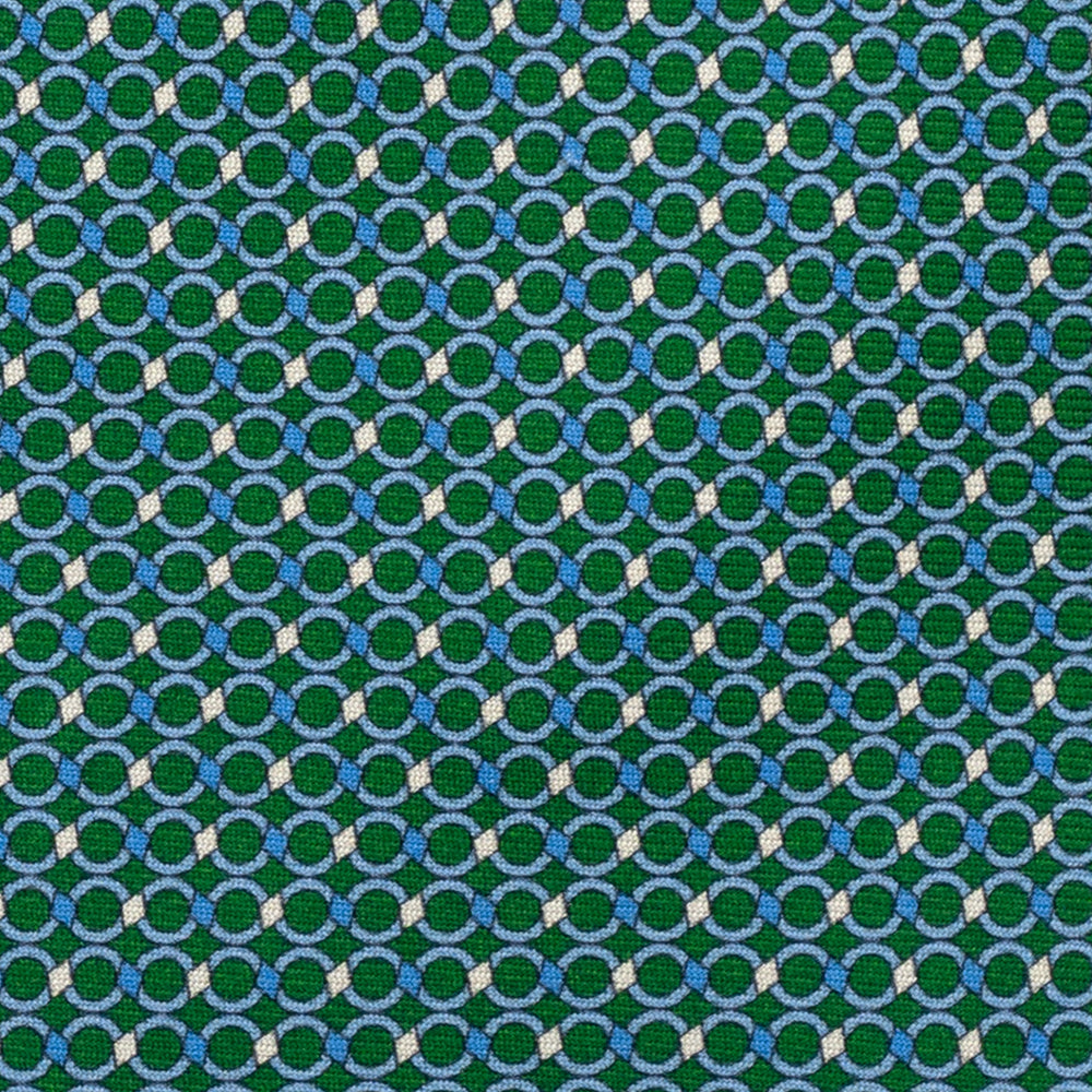 Cravatta 3 pieghe in Seta, Fantasia Concatenata, Verde - JA057080-4