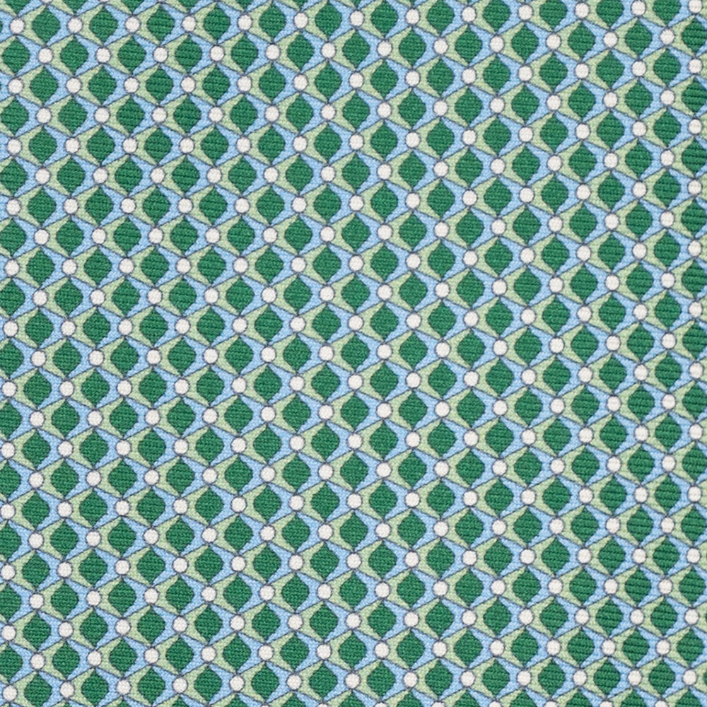 Cravatta 3 pieghe in Seta, Micro Fantasia, Verde - JC056340-4