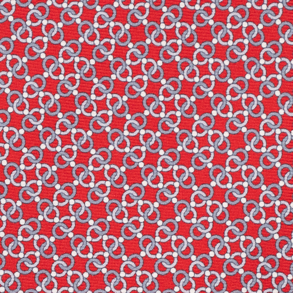Cravatta 3 pieghe in Seta, Fantasia Concatenata, Rosso - JA055937-4