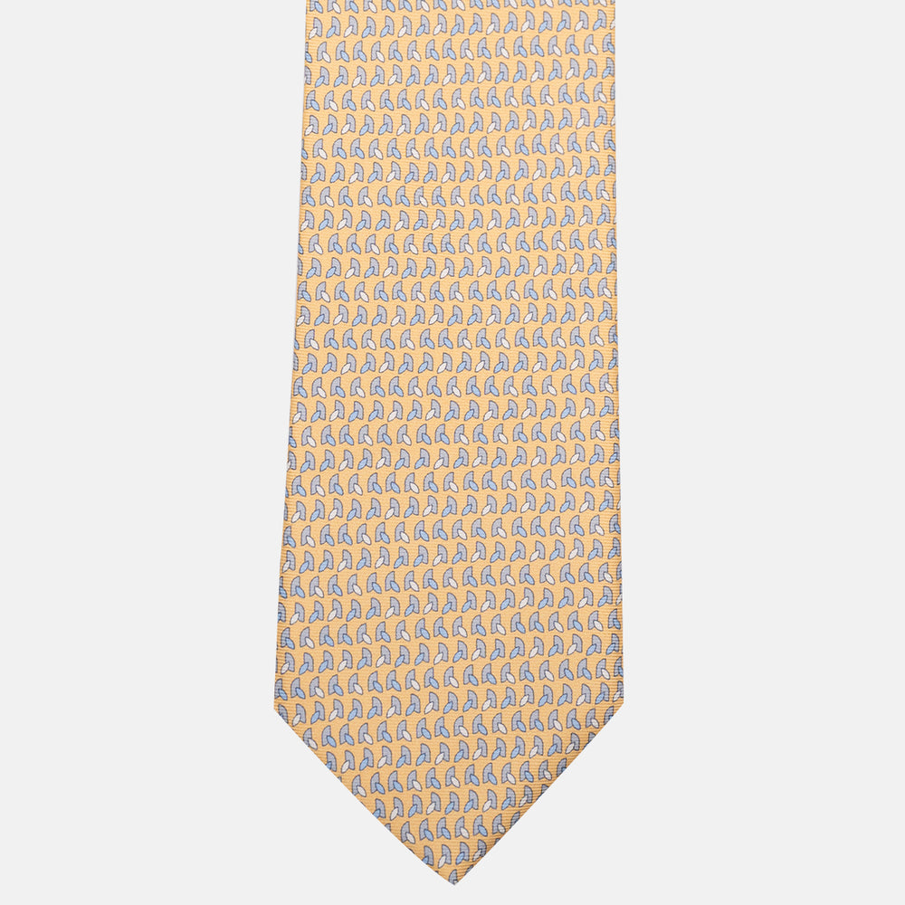 3-Fold Silk Tie, Micro Pattern, Yellow - JC057245-4