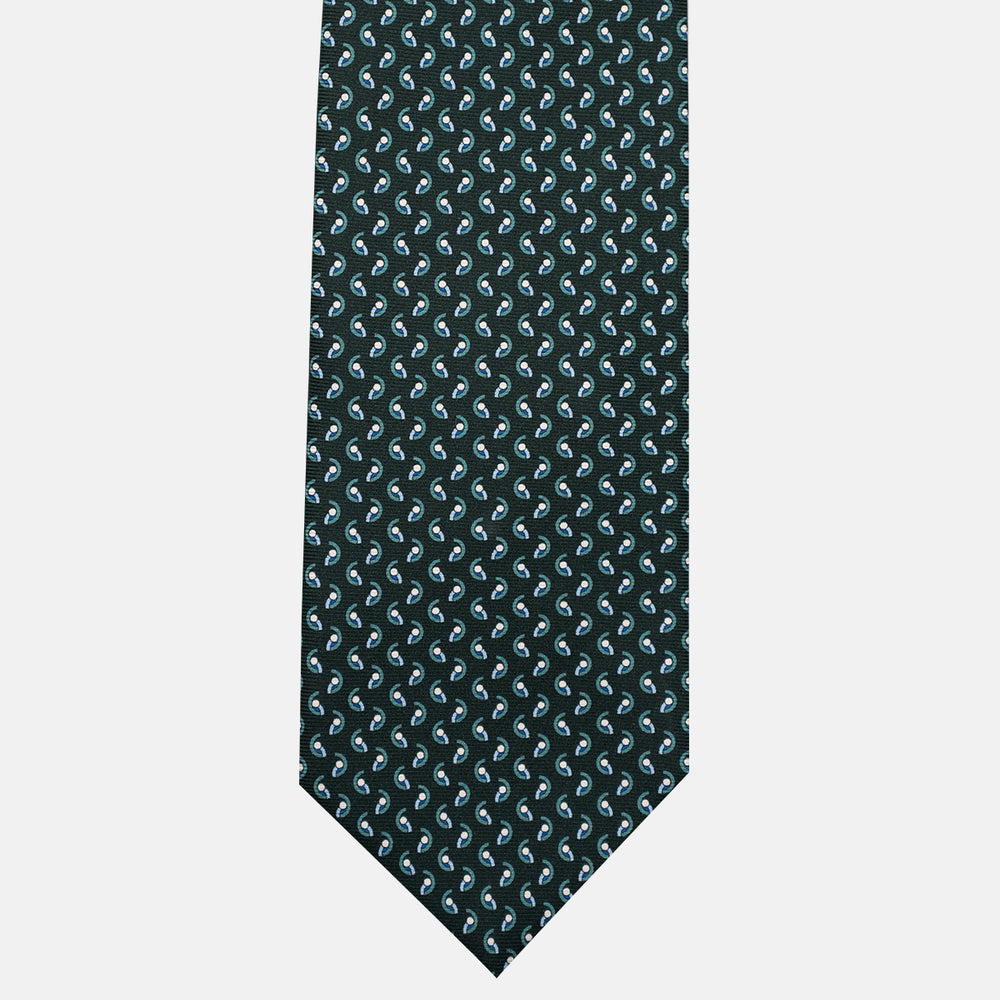 3-Fold Silk Tie, Micro Pattern, Green - JC056131-4