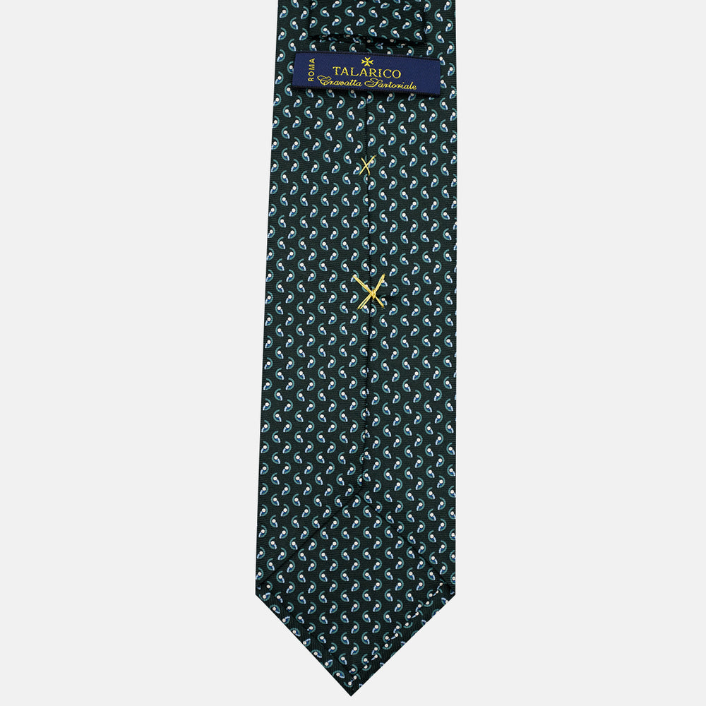 3-Fold Silk Tie, Micro Pattern, Green - JC056131-4