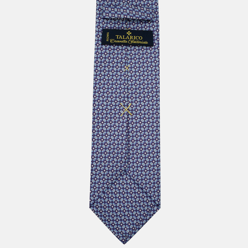 3-Fold Silk Tie, Geometric Pattern, Purple - JA055920-6
