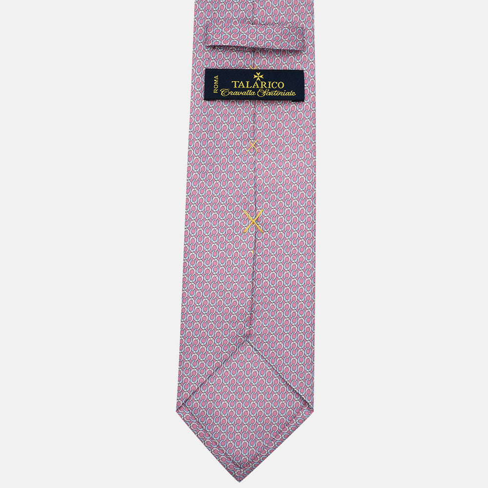 Cravatta 3 pieghe in Seta, Fantasia Ferro di Cavallo, Rosa - JC056339-4