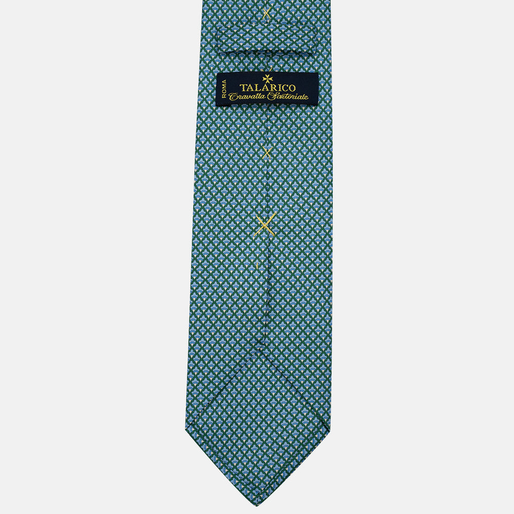 3-Fold Silk Tie, Micro Pattern, Green - JC056329-4