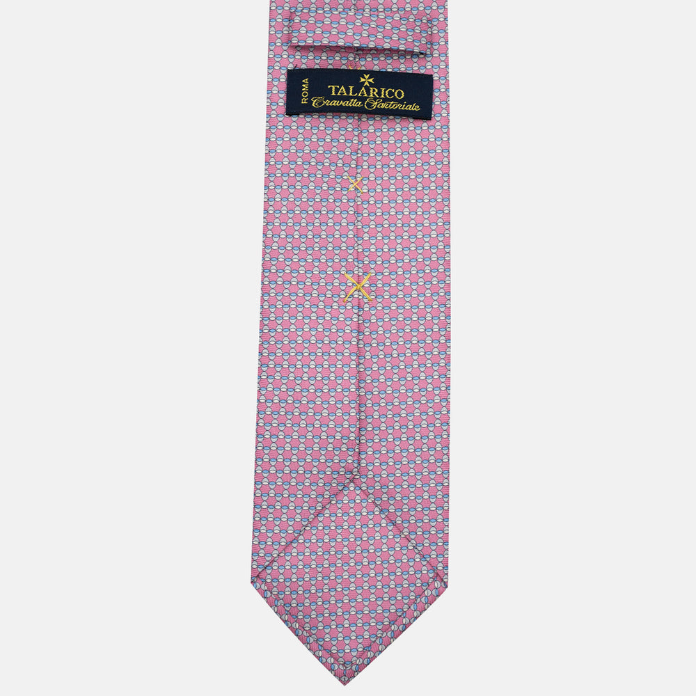 3-Fold Silk Tie, Geometric Pattern, Pink - JC057249-4