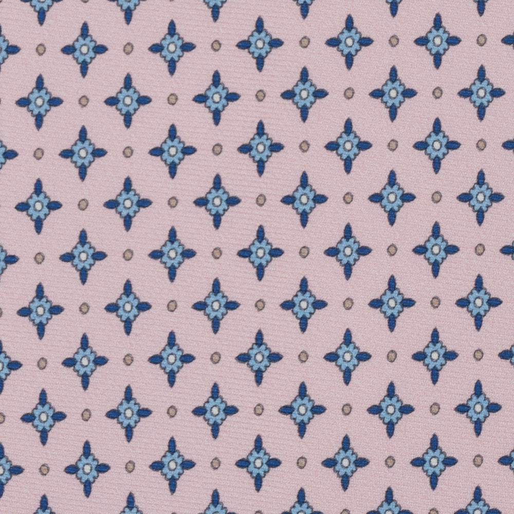 Cravatta Collezione 1999 in Seta Twill Fantasia Floreale, Rosa Celeste JD021
