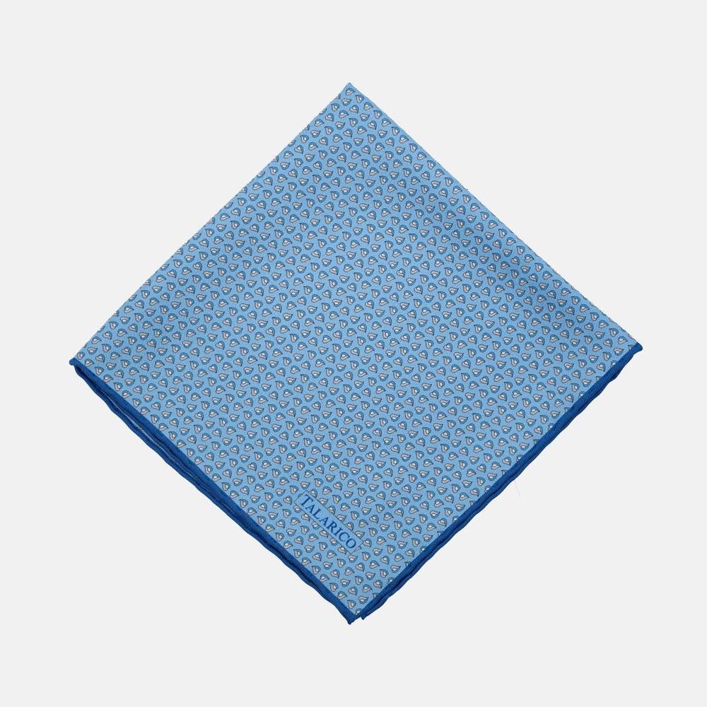 Pochette da Taschino in Pura Seta | Micro Fantasia, Celeste - 59975