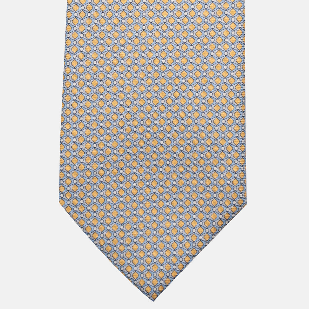 3-Fold Silk Tie, Geometric Pattern, Yellow - JC056340-5