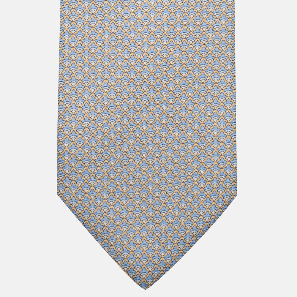 3-Fold Silk Tie, Micro Pattern, Yellow - JC056329-5