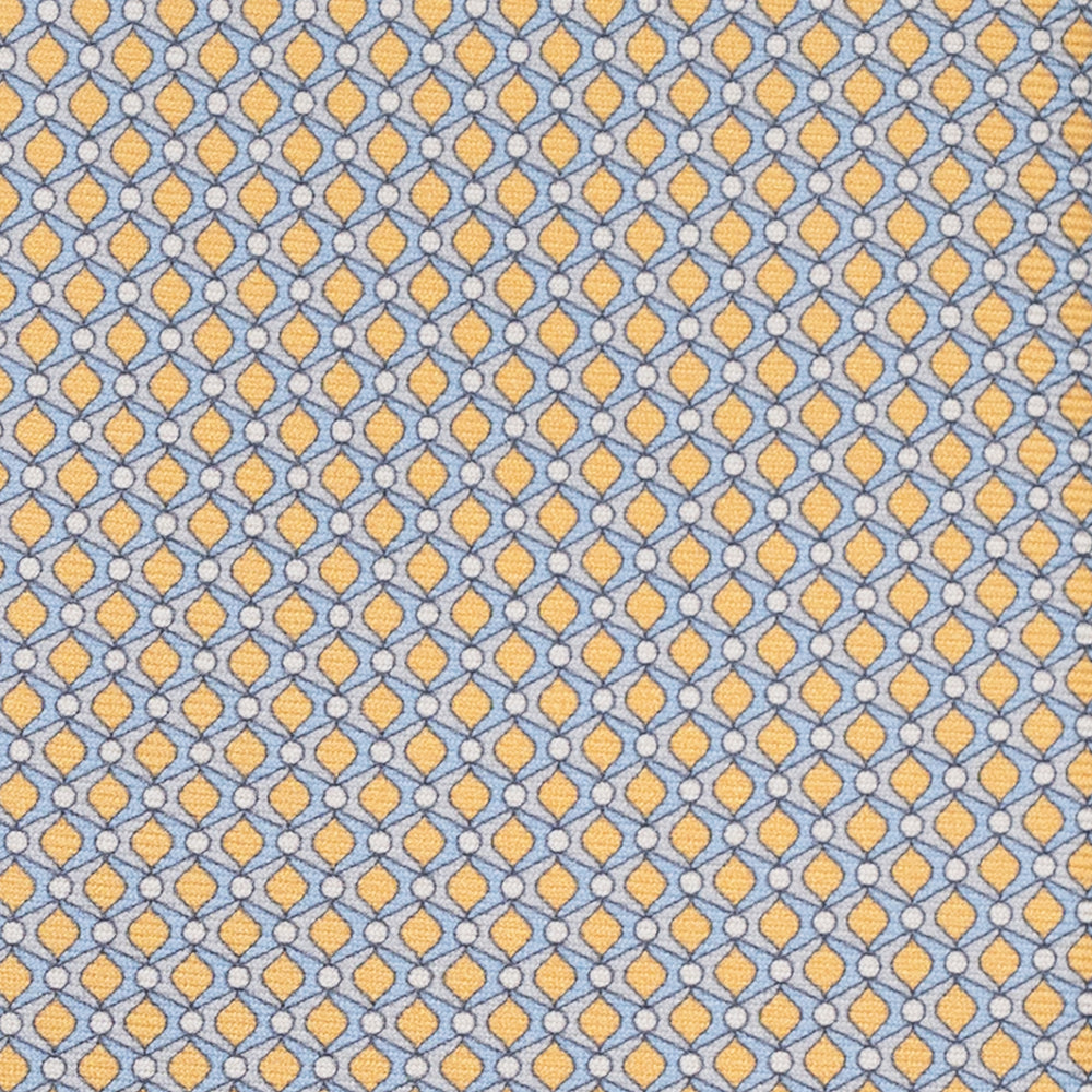 3-Fold Silk Tie, Geometric Pattern, Yellow - JC056340-5
