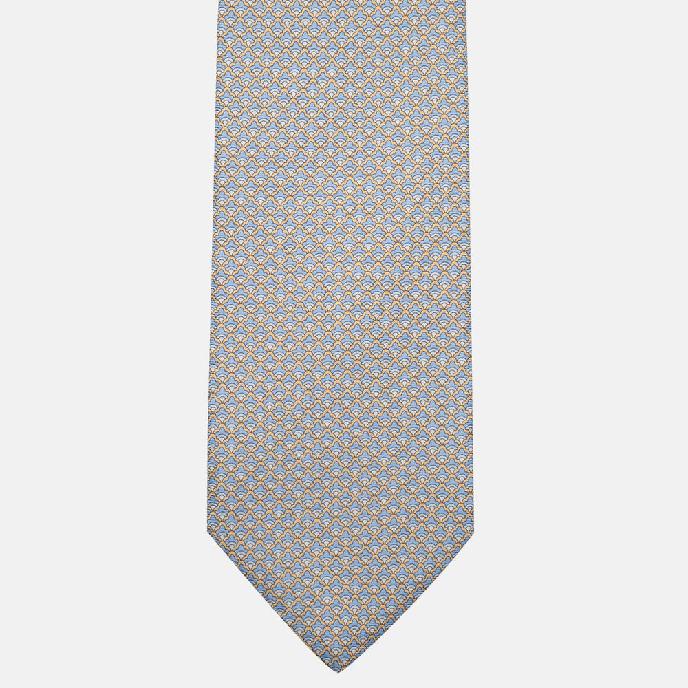 3-Fold Silk Tie, Micro Pattern, Yellow - JC056329-5