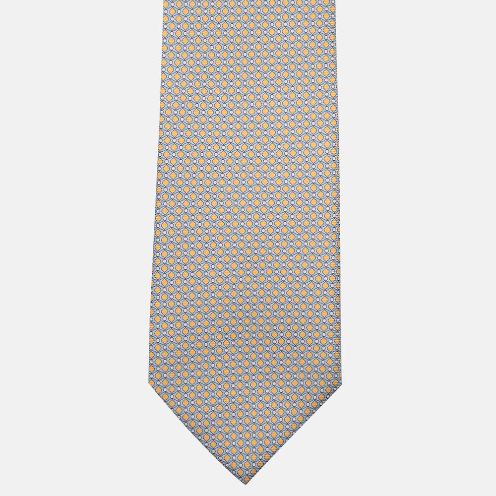3-Fold Silk Tie, Geometric Pattern, Yellow - JC056340-5
