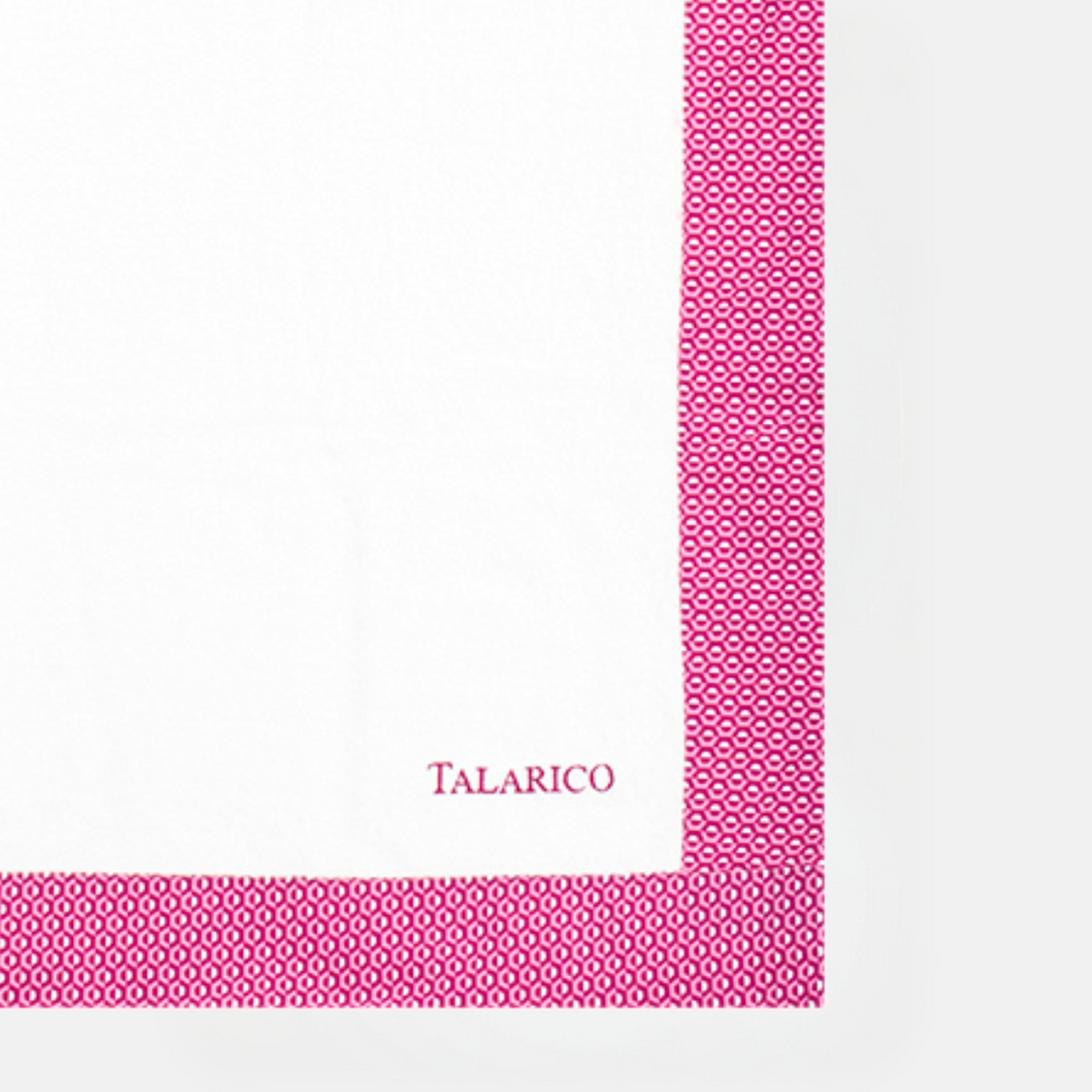 Telo Mare in Morbida Spugna | Bordo Fantasia Polinesia | Fucsia