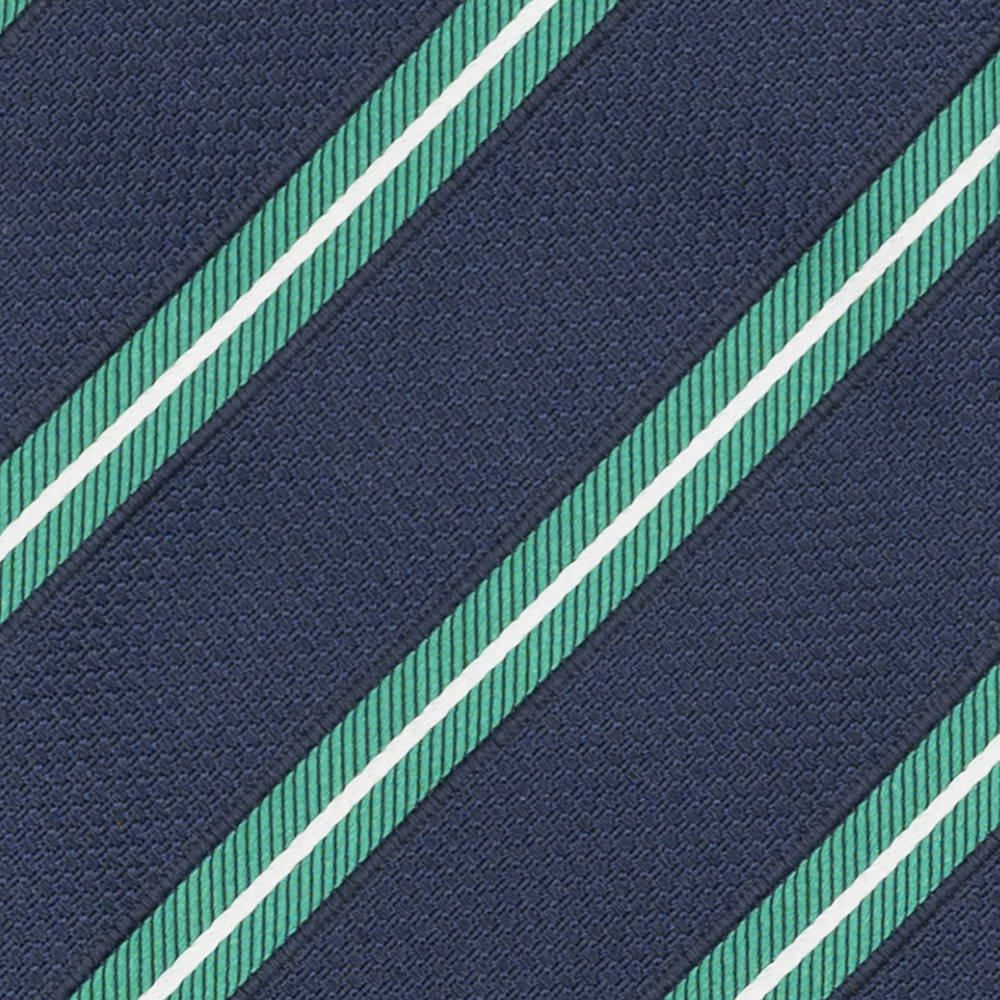 Cravatta Collezione 1999 in Seta Pesante Regimental Blu Verde JD05