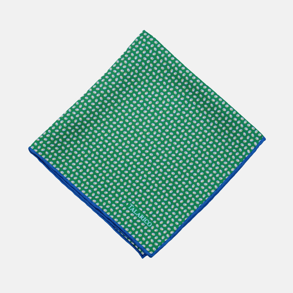 Pochette da Taschino in Pura Seta | Micro Fantasia, Verde - 60030