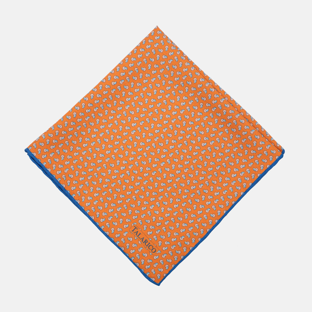Pochette da Taschino in Pura Seta | Micro Fantasia, Arancione - 60031