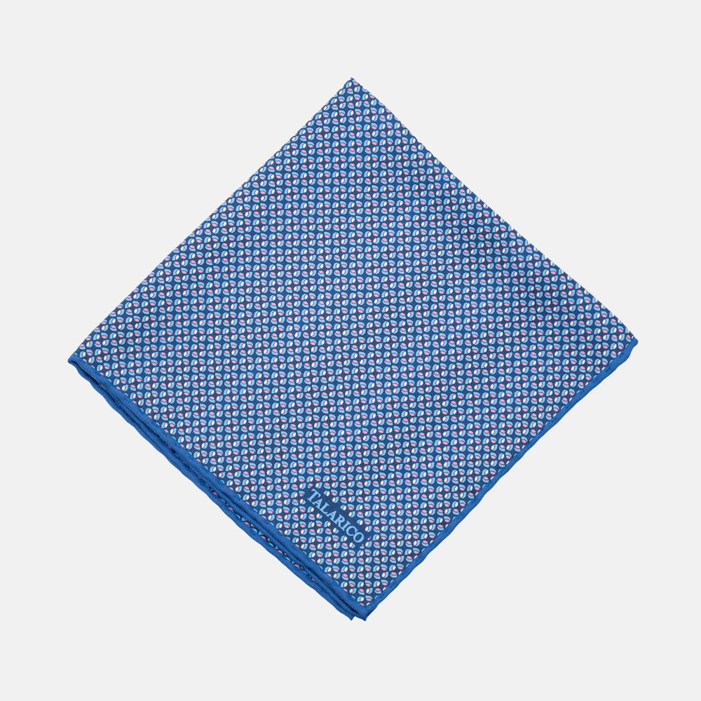 Pochette da Taschino in Pura Seta | Micro Fantasia, Blu - 60034