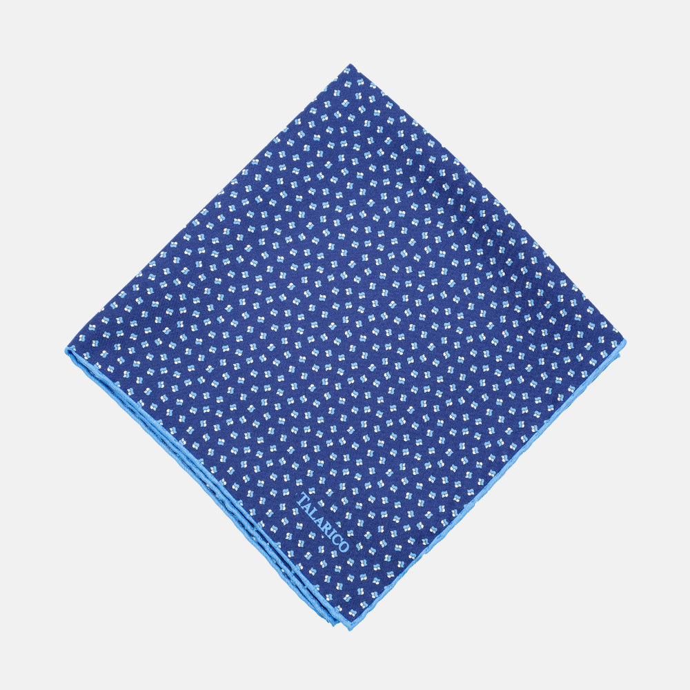 Pochette da Taschino in Pura Seta | Micro Fantasia, Blu - 60046