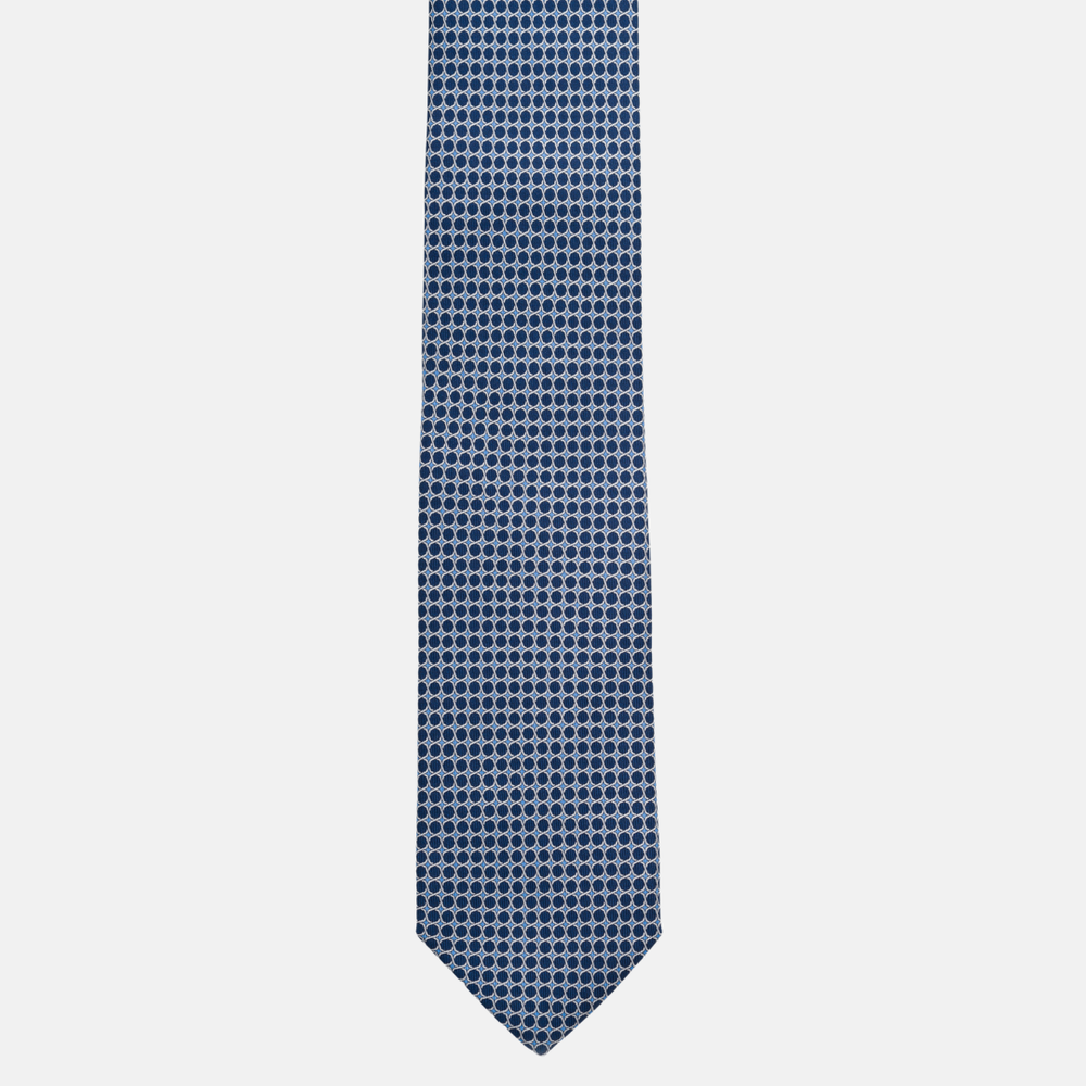 Cravatta 3 Pieghe In Seta Larghezza 7 cm Blu - M47704
