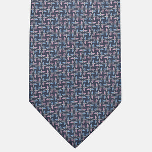 3-Fold Silk Tie, Dragonfly Pattern, Grey - JC056226-6