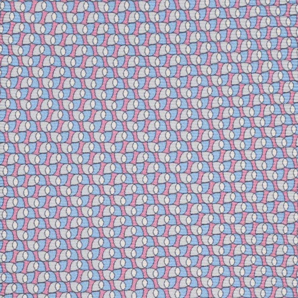 Cravatta 3 pieghe in Seta, Fantasia Geometrica, Rosa - JA056123-6