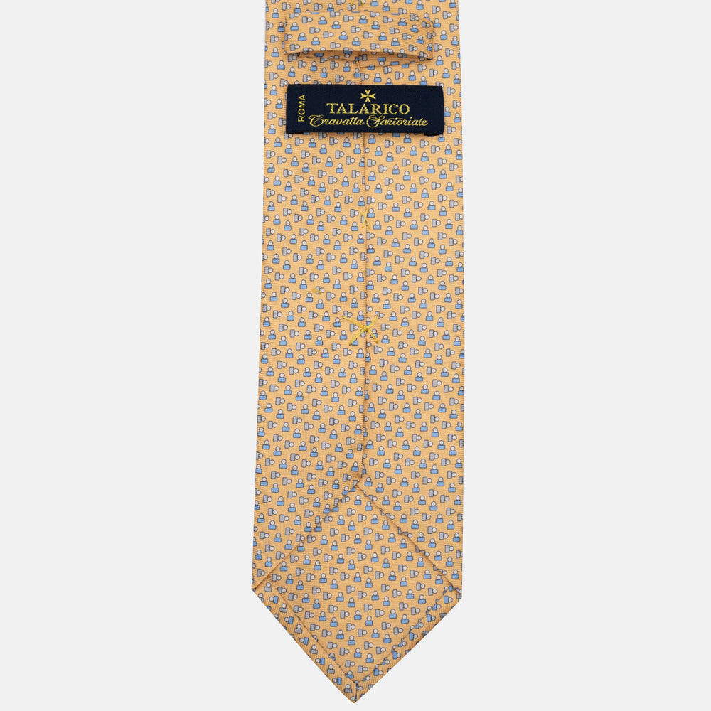 3-Fold Silk Tie, Micro Pattern, Yellow - JC057248-6