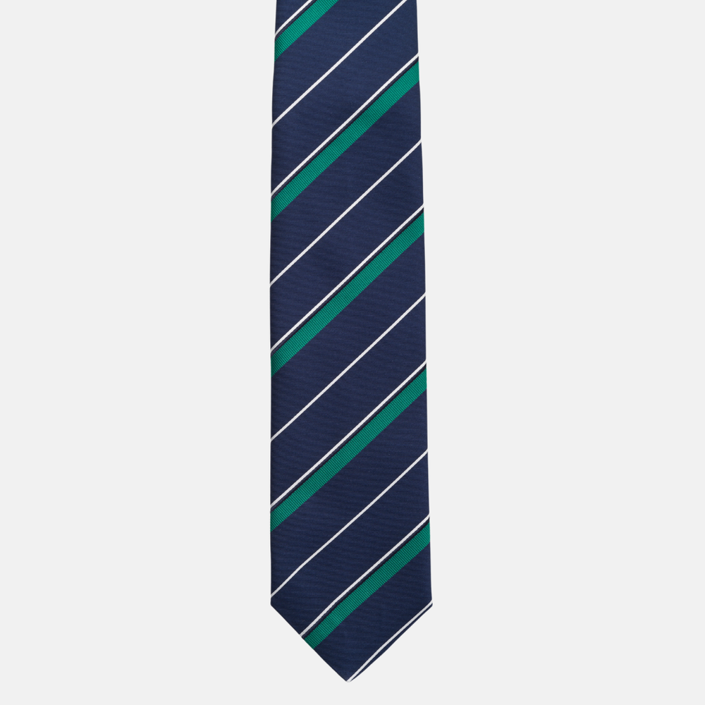 Cravatta Collezione 1999 in Seta Pesante Regimental, Blu Verde